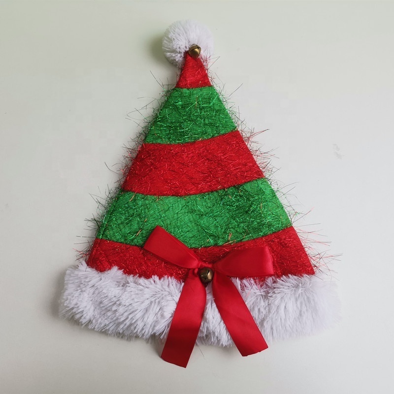 Custom Felt Red Crown Design Green Ugly Crazy Christmas Hats Elf Hat