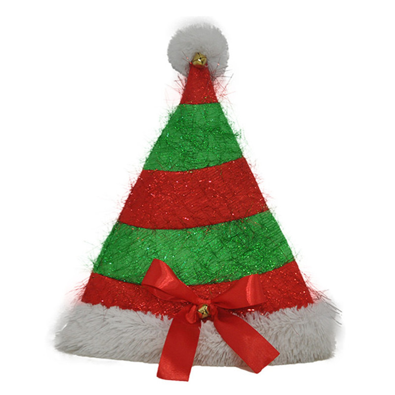 Custom Felt Red Crown Design Green Ugly Crazy Christmas Hats Elf Hat