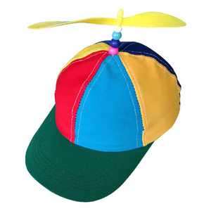 Parent-child propeller bamboo dragonfly colorful baseball cap sport sun hat for adult and kids