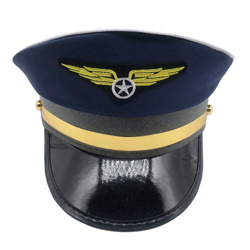 wholesale adult sex cosaply party navy blue black airline pilot captain hat