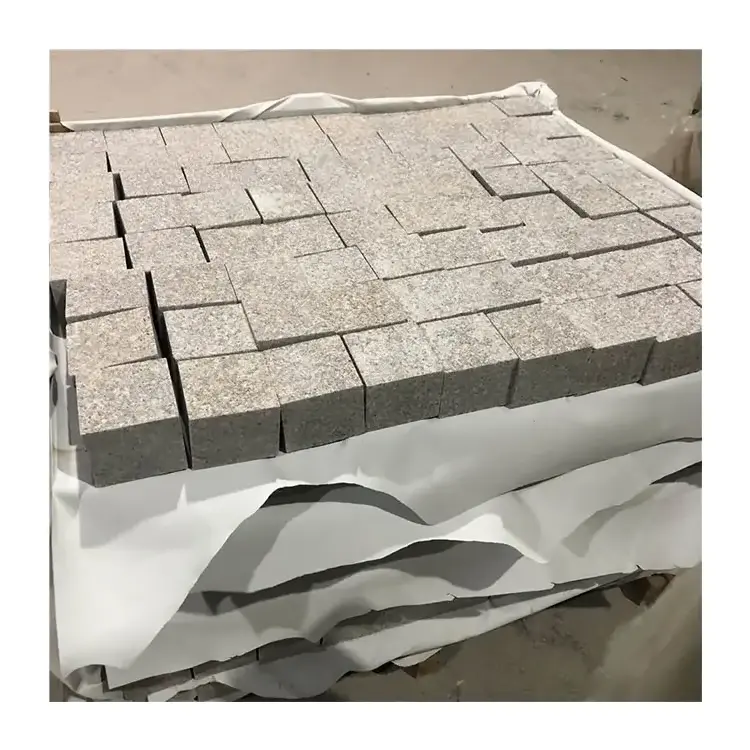 Natural stone G681 pink flamed granite floor tile 100x100 cube stone paving granite pool driveway floor stones