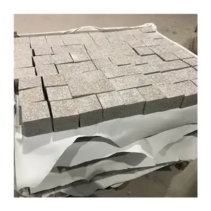 Natural stone G681 pink flamed granite floor tile 100x100 cube stone paving granite pool driveway floor stones