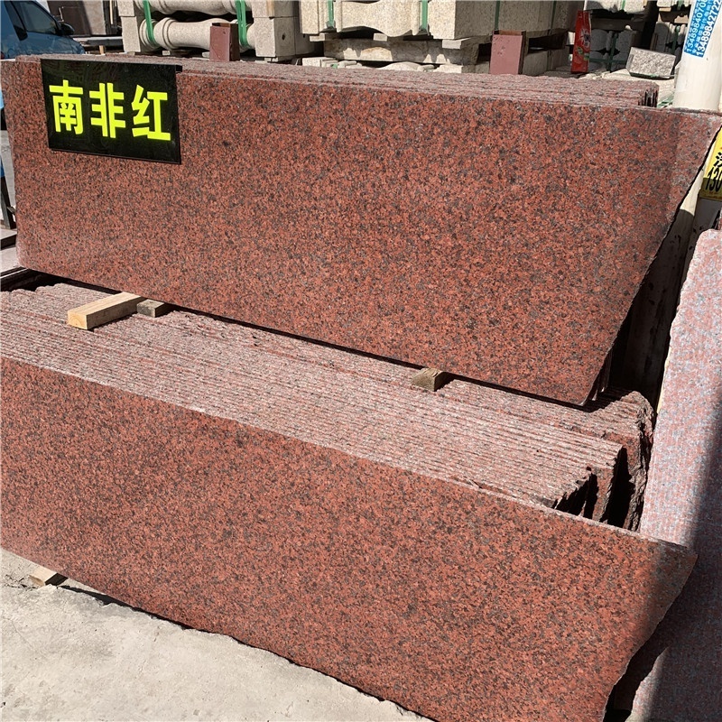 Cheap Outdoor African Red Granite Slabs Wall Floor Tiles House Exterior Stone Wall Tiles Decoration