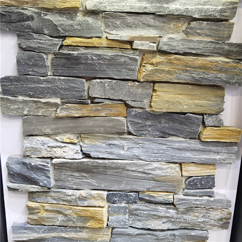 External crude tiles stacked culture stone veneer slate facade design natural schist stone wall cladding exterior FLOOR FLOOR