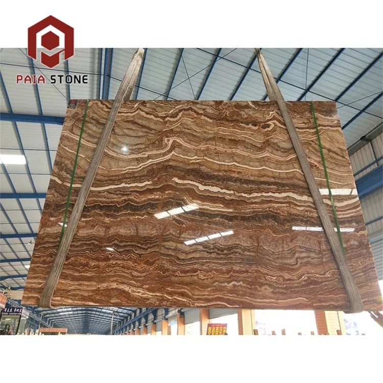 translucent wooden vein black red onyx type of marble slab novel design china wholesale facade cladding stone