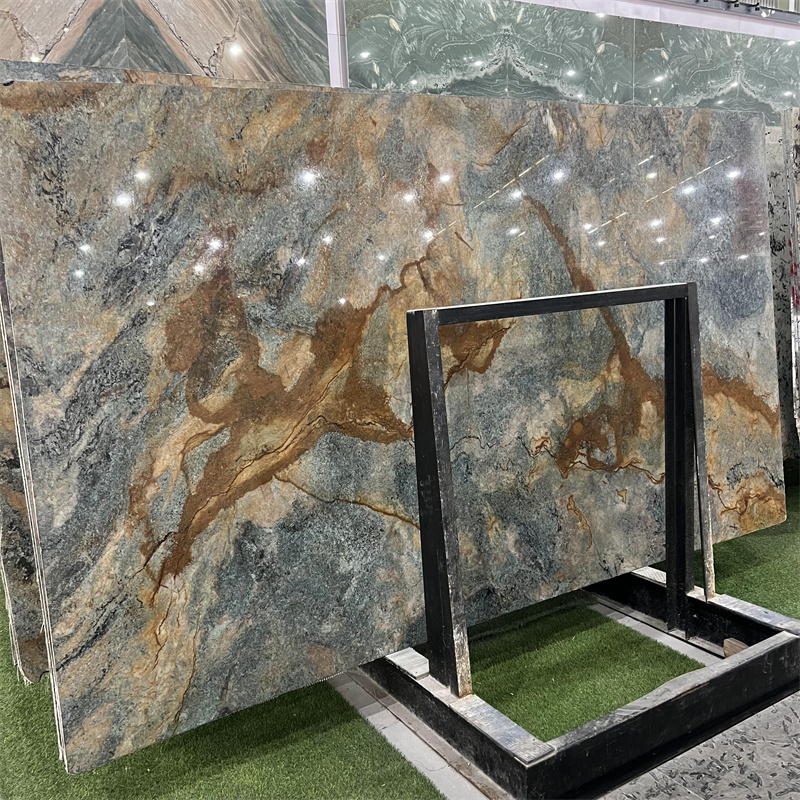 Factory Directly Natural Stone Gorgeous Fusion Blue Quartzite Granite Slabs For Fittings Ceiling Wall And Floor Stairways Tiles