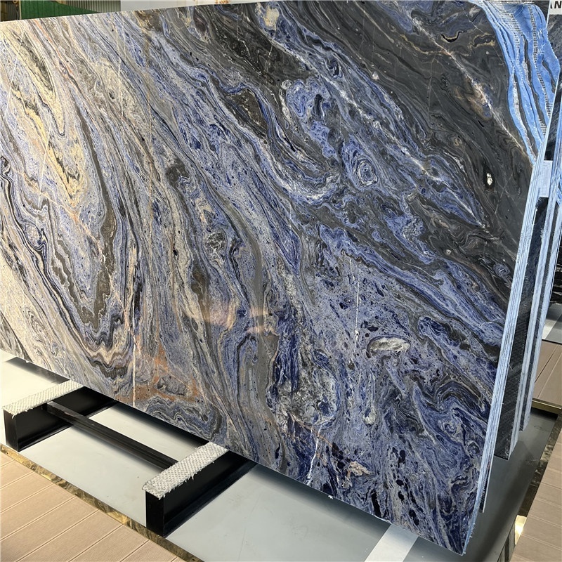 Brazil Natural Quartzite Slab Van Gogh Starry Night Marble Slabs For Wall Kitchen Countertops Vanity Tops Table Tops