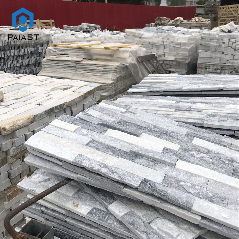 Alaska Gray quartzite stacked stone wall cladding panel flat panels conor panels