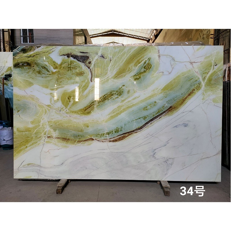 Light Luxury Style Decoration Ming Stone China Jade Tile Emerald Green Marble