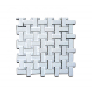 Swim Pool Mosaic Tile Wall Back Mesh Basket Weave White Mosaic Tile Marble