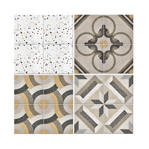 Multicolor terrazzo pattern floor ceramic tile 300 x 300mm balcony matte non slip parquet floor kitchen tile wholesale