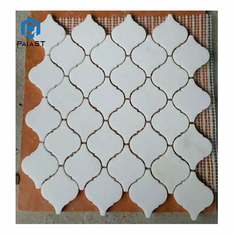 Wholesale white marble lantern mosaic wall tile arabesque lantern marble mosaic tile backsplash for kitchen