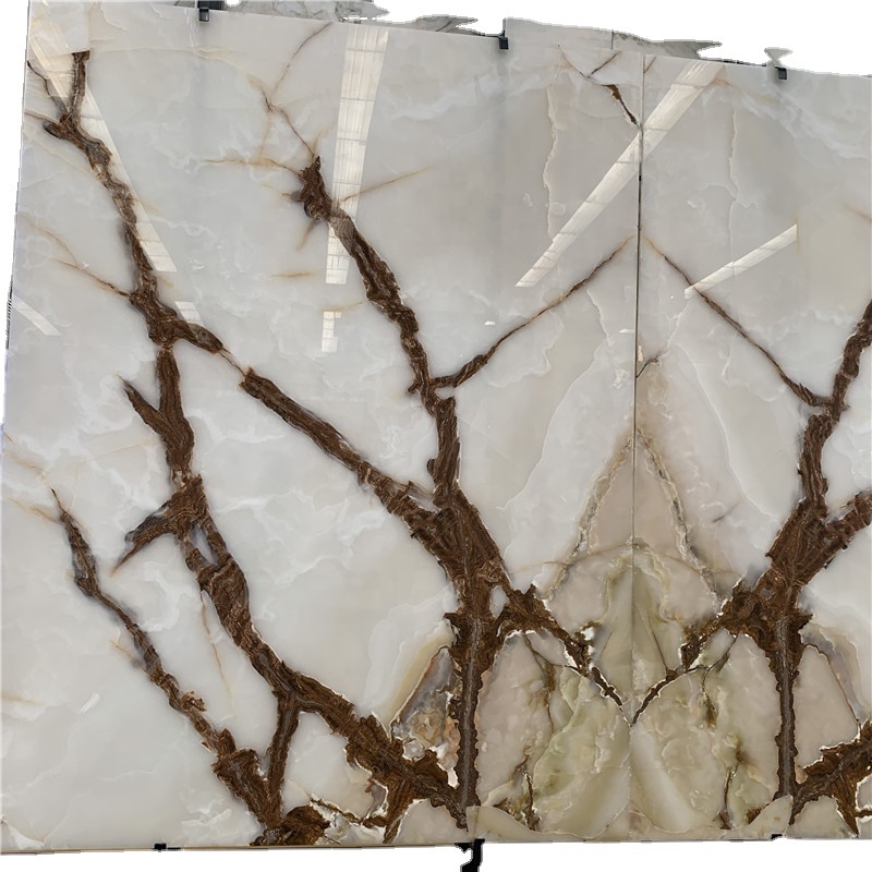 Beautiful Antlers white jade ,white jade marble with Brown Veins for Background