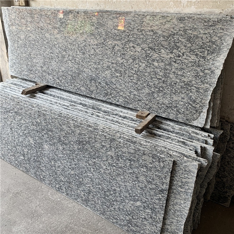 Wave White Granite Slab Indoor Or Outdoor Wall And Floor Tiles Making Kitcheing Countertop Garden Flamed and  Matte Steps