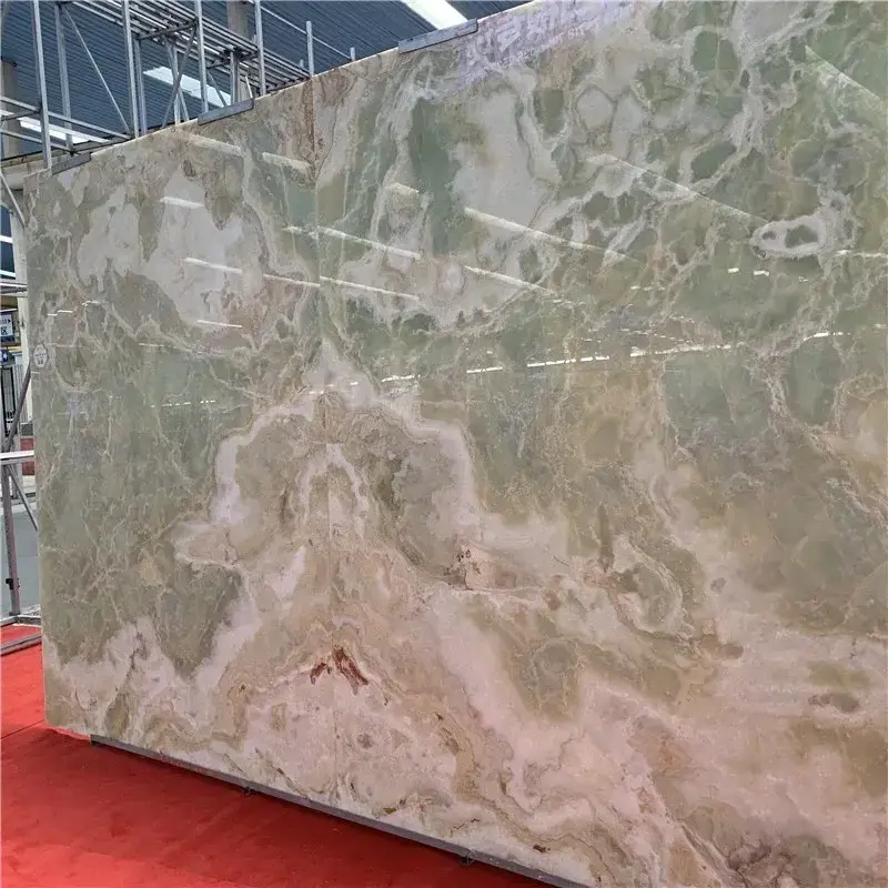 Chinese natural onyx stone tiles light green best price  for villa hotel interior bathroom wall floor tiles