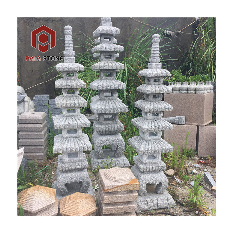 Outdoor Decoration Lantern We're Going Japanese Diamond Garden House Garden Pagoda Japanese Stone Customized Size Courtyard