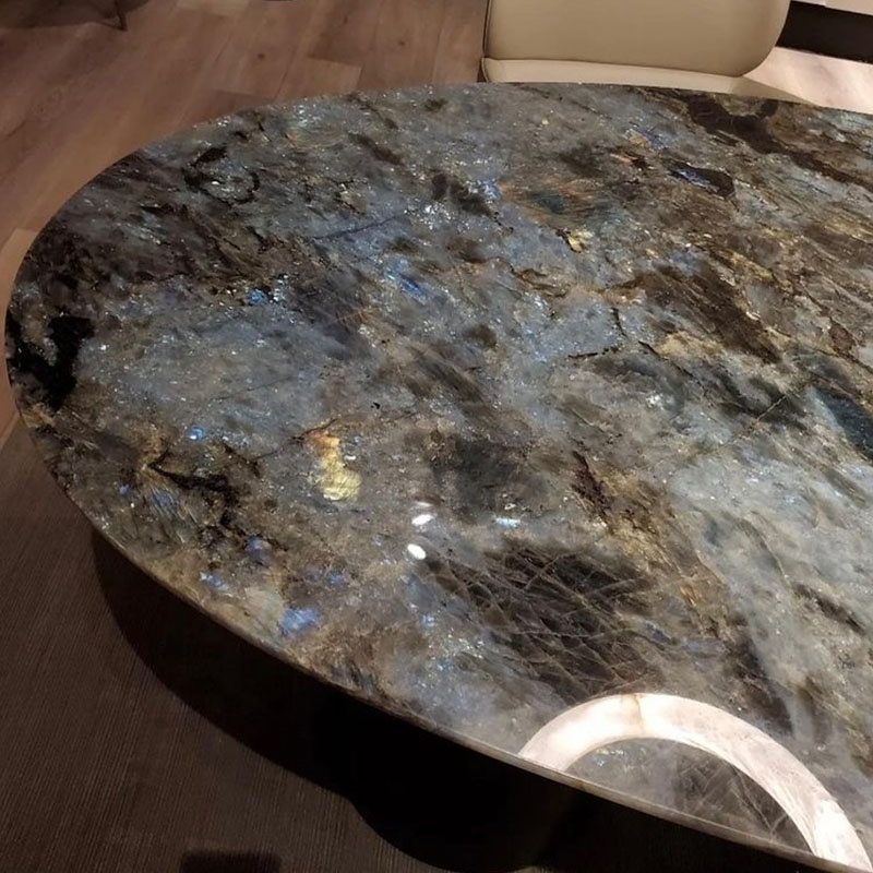 Hot Sale Lemurian Honey  Blue Labradorite Tile Granite Slabs Price Labrador Antique Labrador Blue Granite Price