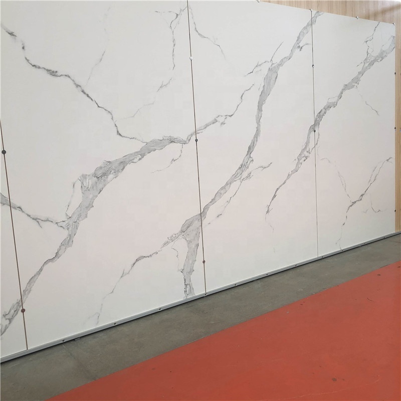 Artificial Calacatta Slab Synthetic Material Tiles Marble Engineered Stone for Indoor Wall Design White 6mm Big Slab Paia Stone