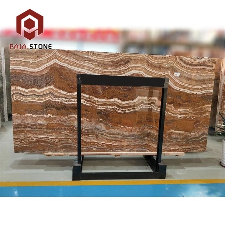 translucent wooden vein black red onyx type of marble slab novel design china wholesale facade cladding stone