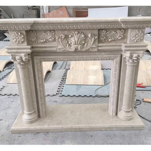 Marble Mantel Fireplace Modern Indoor Hotel Insert Hot Sale Victorian Style China Graphic Design Customized Custom Antique Beige