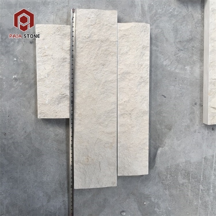 800mm x 400mm natural split face beige limestone Exterior tile wall stone tiles cladding modern 3d limestone wall tiles