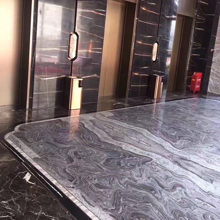 Natural Marble Cheapest italy Stone slab tiles ocean star white veins dark grey floor marble book match veneer