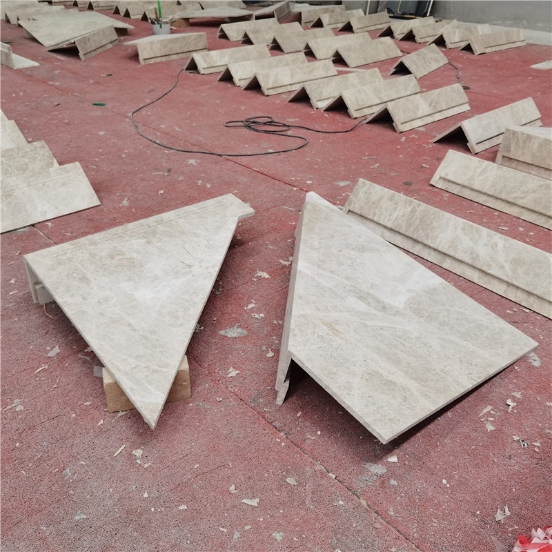 Modern Decoration Customized Size Folding Stairs Grey Marble Graphic Design Stone Design for Outdoor and Indoor Indoor Staircase