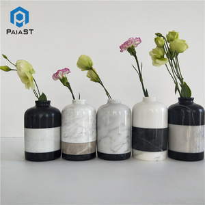 Home decorative New Design Natural Marble Onyx Tabletop flower tall vase for weddings