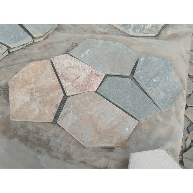 Flagstone Paving on mesh outdoor stone slate patio floor tiles for walkway