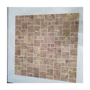 Pink Marble Mosaic Tile Interior and Exterior Wall Floor Design Shower Floor Mesh Backed Mmosaic Tiles