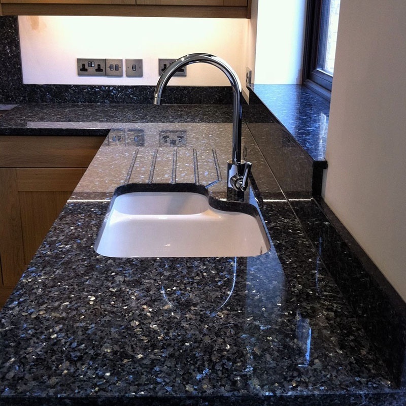 Prefab Home Natural Stone Blue Pearl Granite Countertops Kitchen Vanity Tops Stone Island Countertop