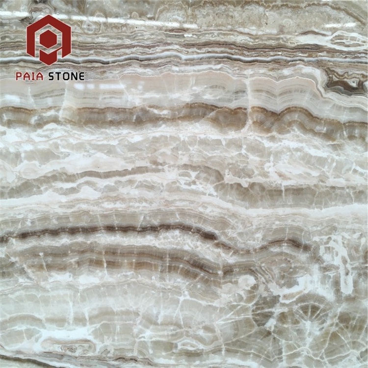 Travertine Wall Veneer Tiles Beige Onyx Travertine Thin Stone for Indoor Decoration Graphic Design Modern Marble Polished 1/-1mm