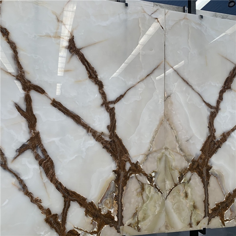 Beautiful Antlers white jade ,white jade marble with Brown Veins for Background