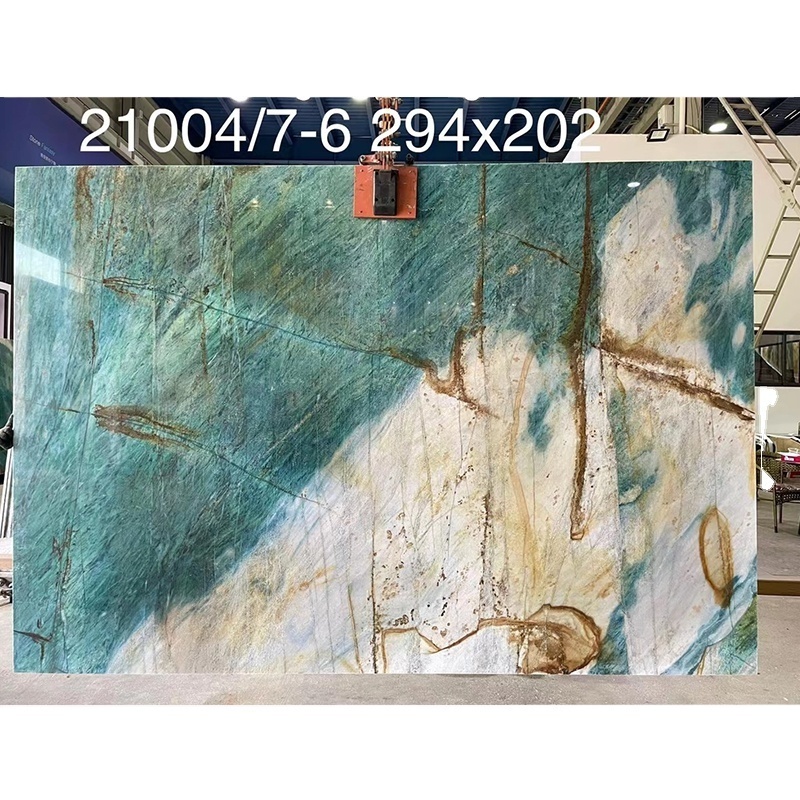 Natural Luxury Green Quartzite Slab For Home Background Wall Brazil Beautiful Exotic Stone Green Quartzite Slab