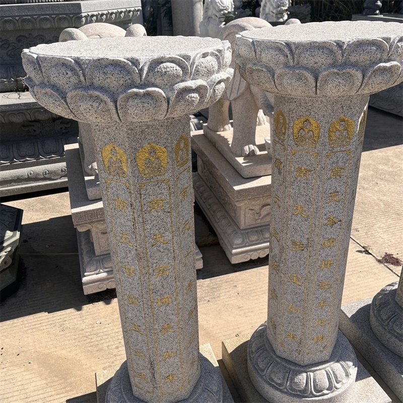 Natural Granite Statue Column Pillar For Garden Home Decor Hand Carved Column Sculpture