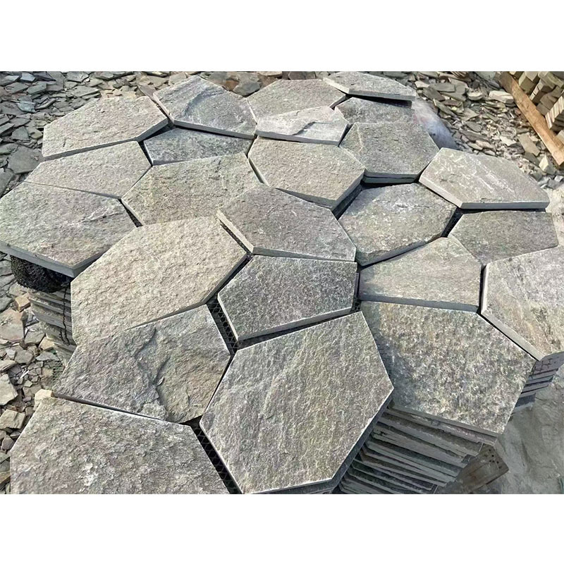 Flagstone Paving on mesh outdoor stone slate patio floor tiles for walkway