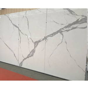 Artificial Calacatta Slab Synthetic Material Tiles Marble Engineered Stone for Indoor Wall Design White 6mm Big Slab Paia Stone