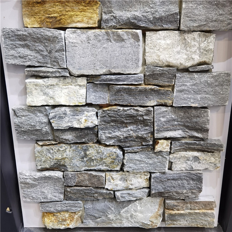 External crude tiles stacked culture stone veneer slate facade design natural schist stone wall cladding exterior FLOOR FLOOR