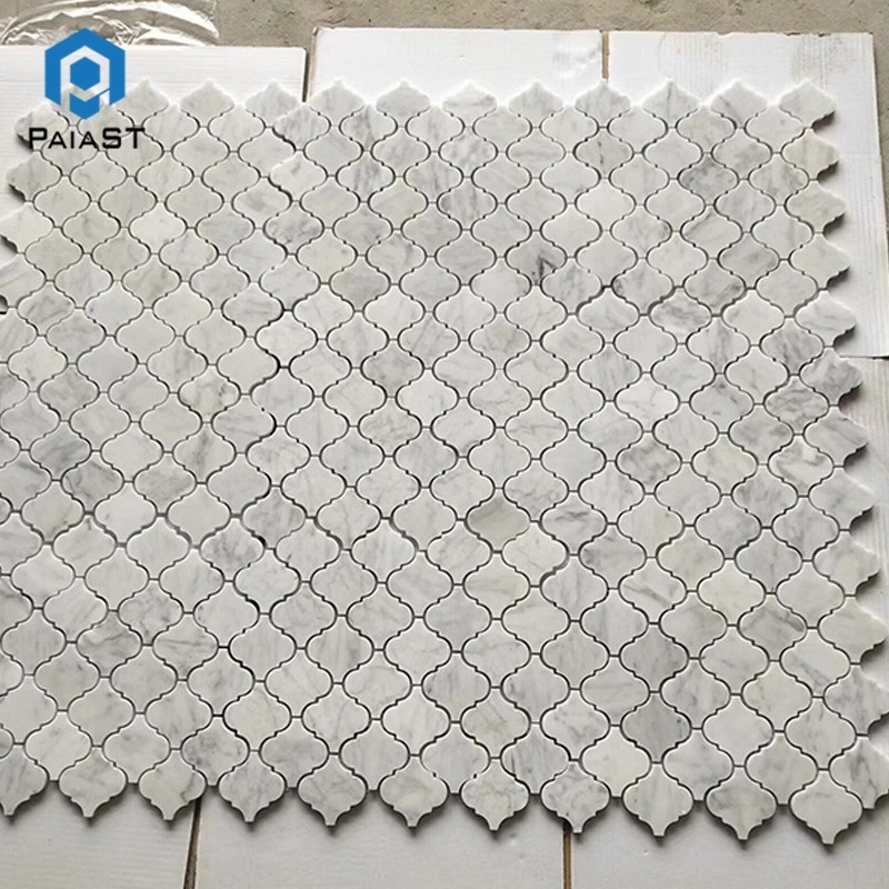 Wholesale white marble lantern mosaic wall tile arabesque lantern marble mosaic tile backsplash for kitchen