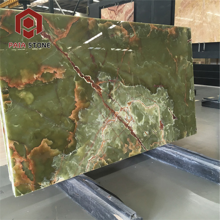 Polished green marble Onyx Stone slab Green Price In UAE marble stone light