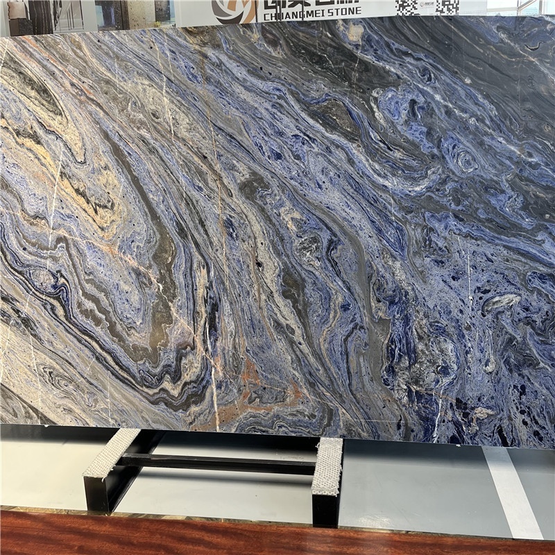 Brazil Natural Quartzite Slab Van Gogh Starry Night Marble Slabs For Wall Kitchen Countertops Vanity Tops Table Tops