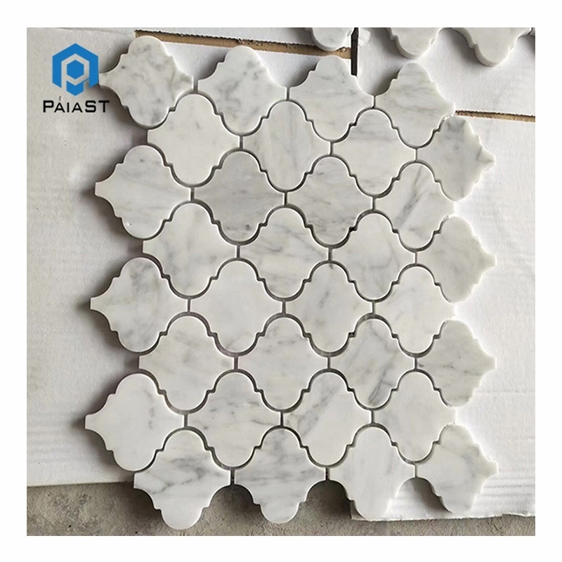 Wholesale white marble lantern mosaic wall tile arabesque lantern marble mosaic tile backsplash for kitchen