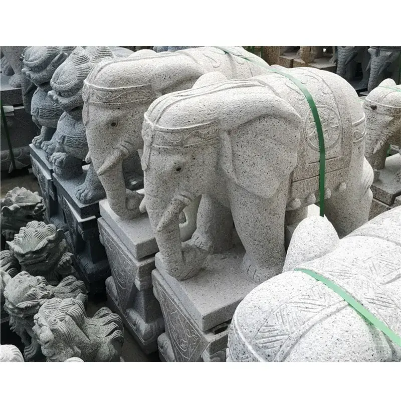 Religious Temple Use Large Animal Granite Statue Type and Indian Style Natural Style Sculpture