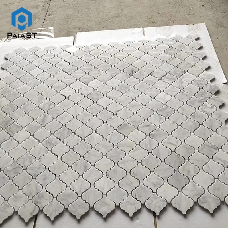 Wholesale white marble lantern mosaic wall tile arabesque lantern marble mosaic tile backsplash for kitchen