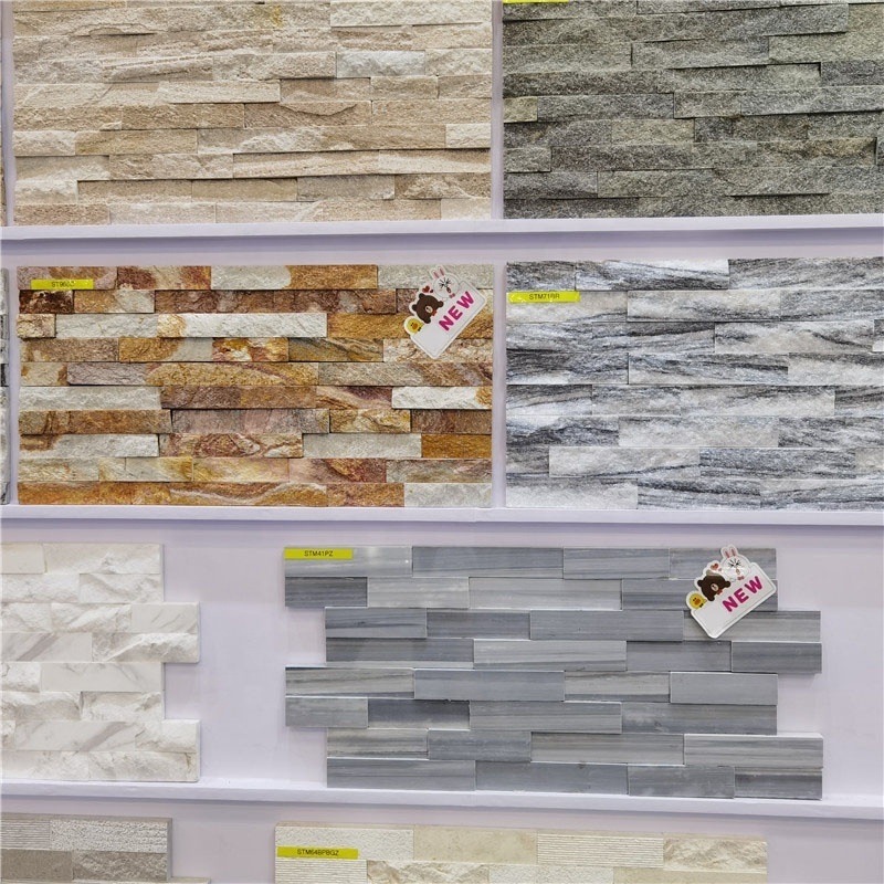 Quartz Culture Stone Wall Tiles Exterior Decorative Cheap Slate Stacked Stone Natural Cut-to-size Products 10-12 Mm 600 X 150 Mm