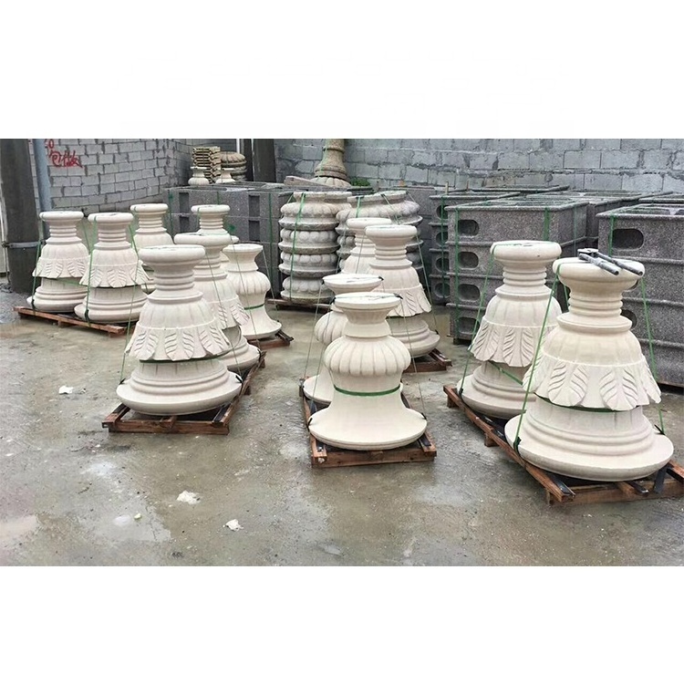 Custom Outdoor Beige Limestone Price For Project Stone Ball And Stone Handicraft Limestone Columns