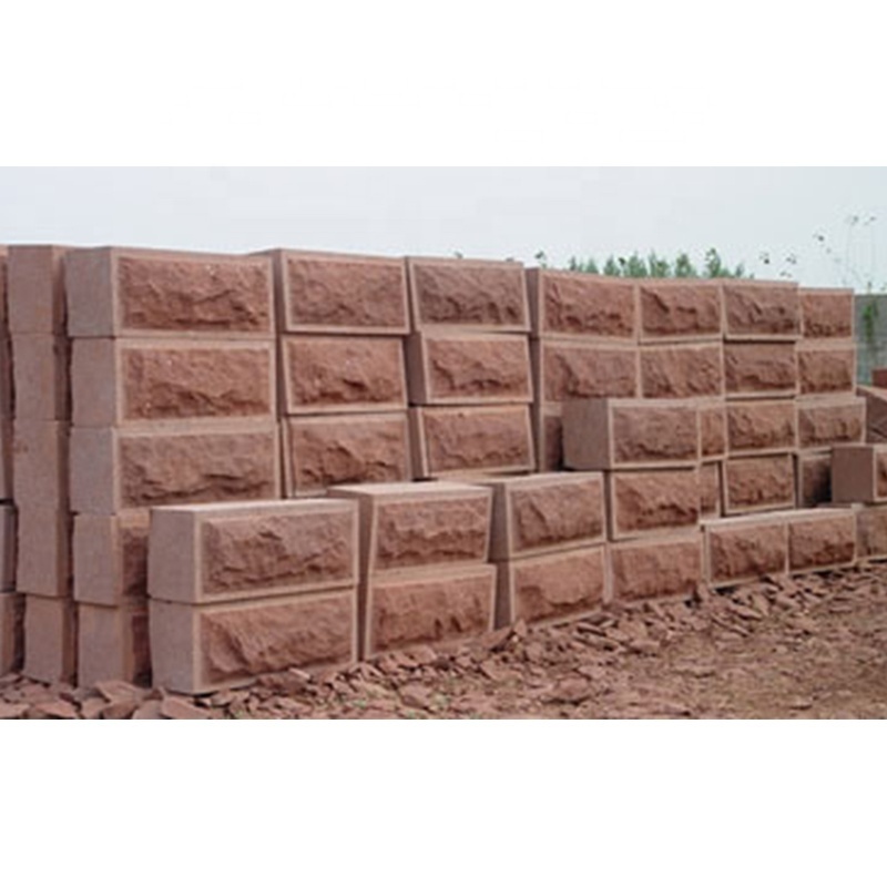 Natural Split Red Sandstone Tiles for Outdoor Decorative Exterior Stone Villa Wall Cladding Design