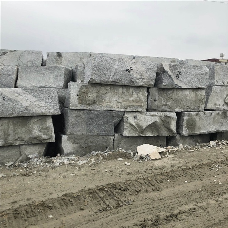 Own Quarry G603 light grey granite raw stone block on stock rough granite stone block importer for sale