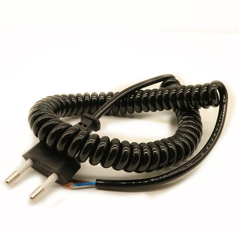 High Quality 2 Core Electronic Spring Cable Retractable PUR Cord Curly Spiral Cable