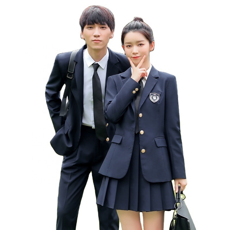 Foreign Trade Fashion Novelty & Special Use Blazer Shirt Plaid Pleated Skirt Uniforms Sets High School Student Uniforms Suits